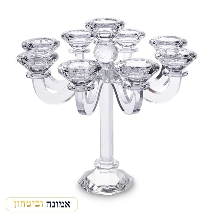תשעיית פמוטי קריסטל מהודרים 24.5 ס"מ — מבט ראשי
