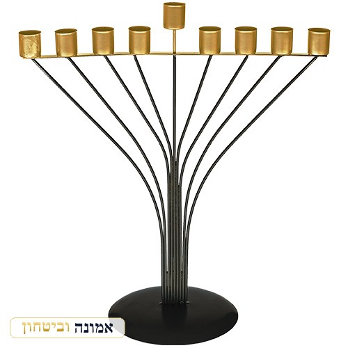חנוכיית חוטים חב"ד לשמן — שחור 33X50 ס"מ